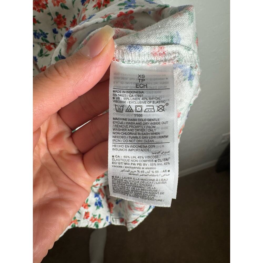 Old Navy Red, White, & Blue Cami Romper Sweetheart Neckline Floral Print XS - Picture 4 of 11